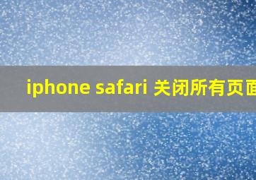 iphone safari 关闭所有页面